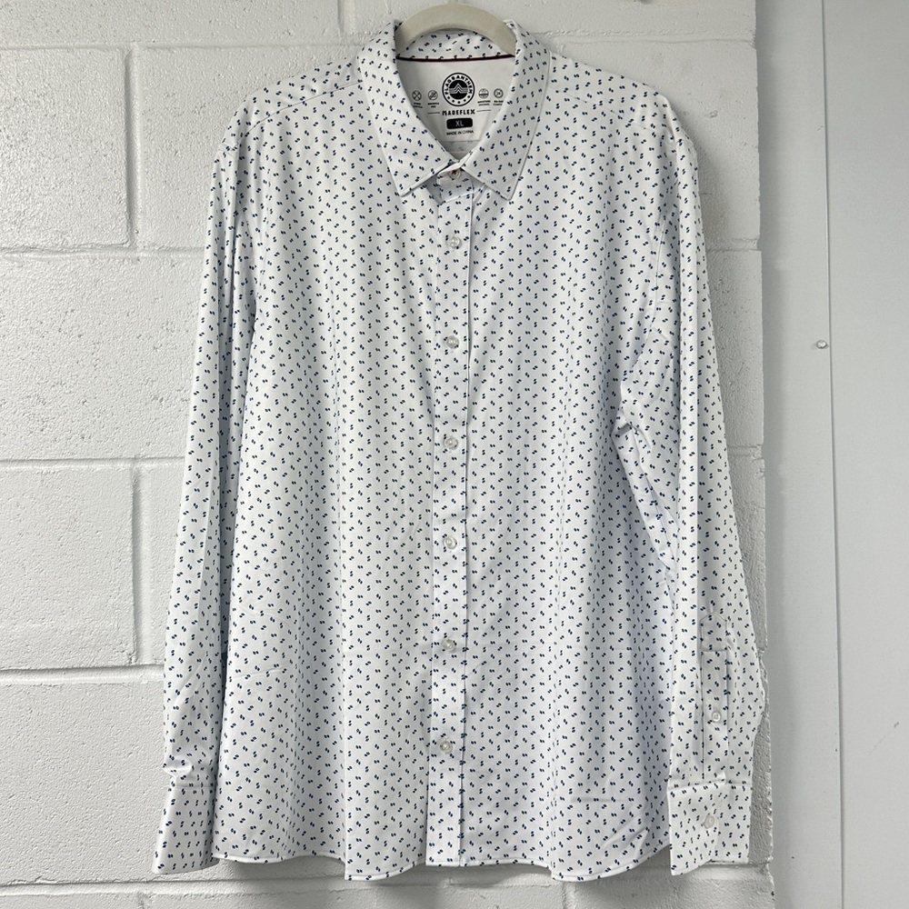 Mens Button Up Flag and Anthem Madeflex Size XL Wrinkle Free work shirt